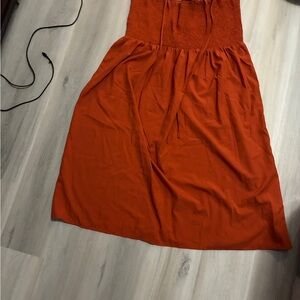 SHEIN Vibrant Orange Midi Dress